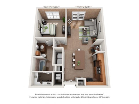 A2 Floor Plan at The Foundry, South Bend Indiana